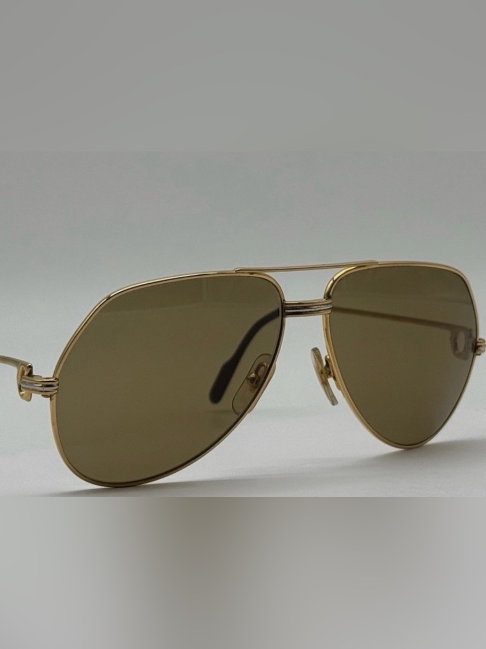 Cartier Vintage 1980 Vendome Aviator Gold Sunglasses